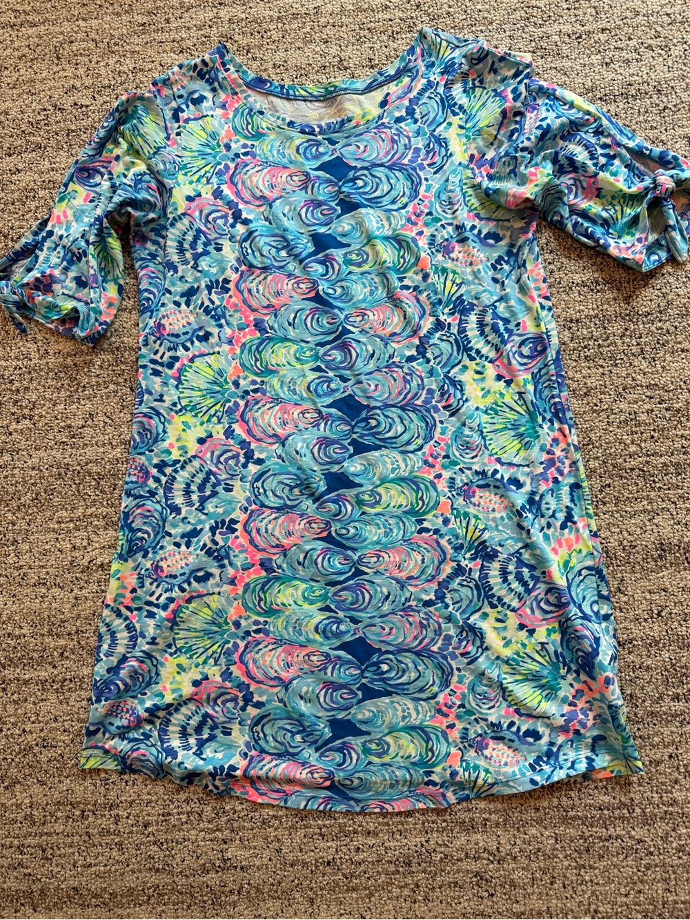 Lilly Pulitzer Blue Multicolor Short-Sleeve Tunic